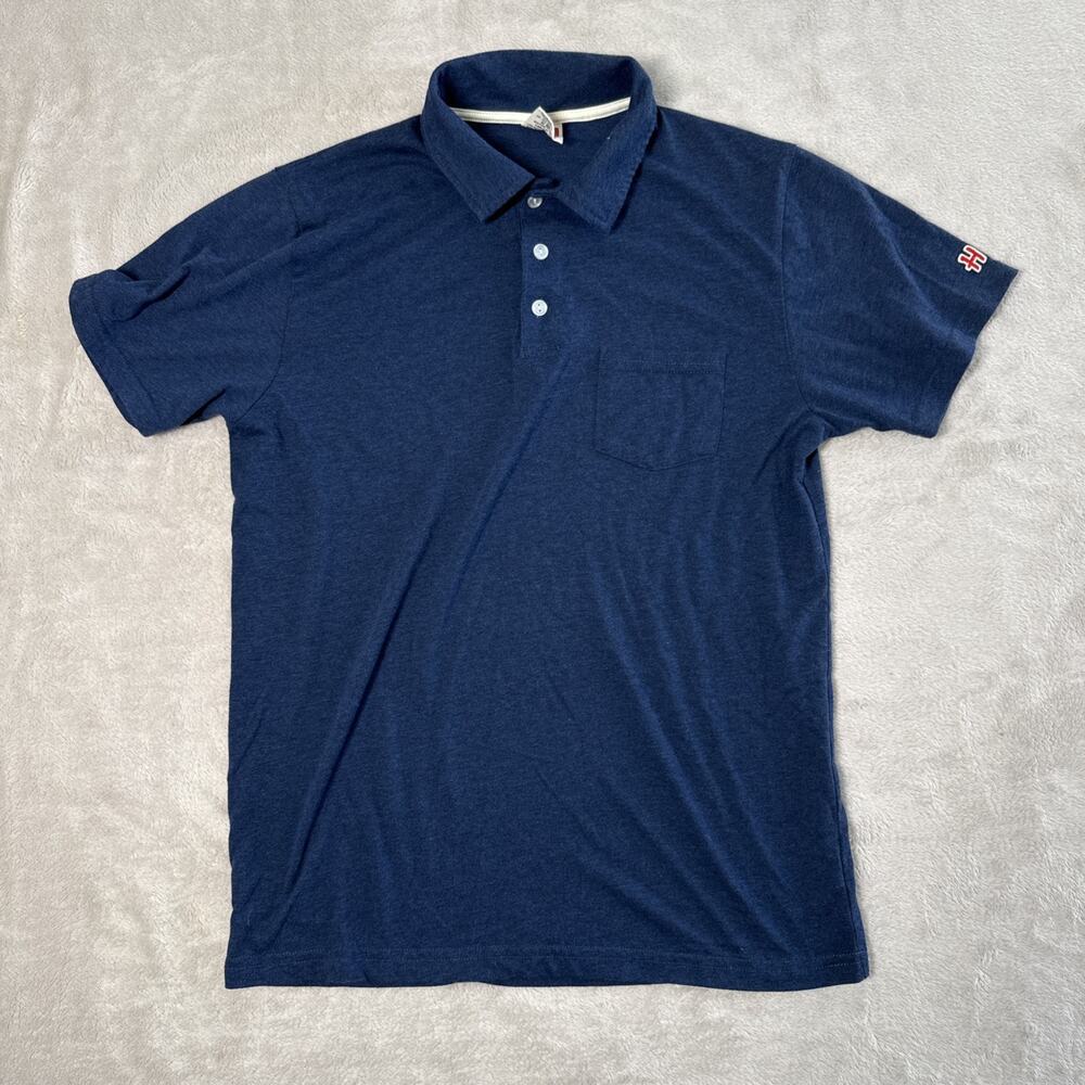 Homage Navy Short Sleeve Polo In Size Small